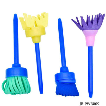 Mop brushes for kids painting and diy, kids hobby brushes - Pack of 4 brush, return gifts brush PWB009