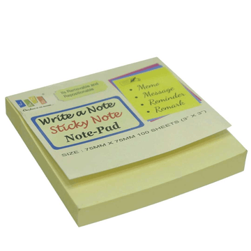 jai ambe novelties Basic Stationery Sticky Notes 3x3 yellow colour