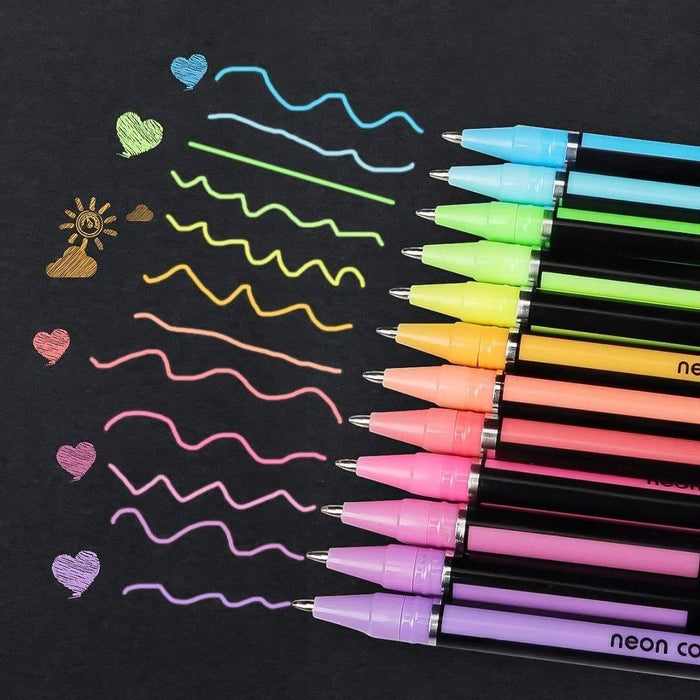 Pastel Journaling Pen (Contain 12 Pens)- Only pen that work on black paper too I Perfect for return gifting