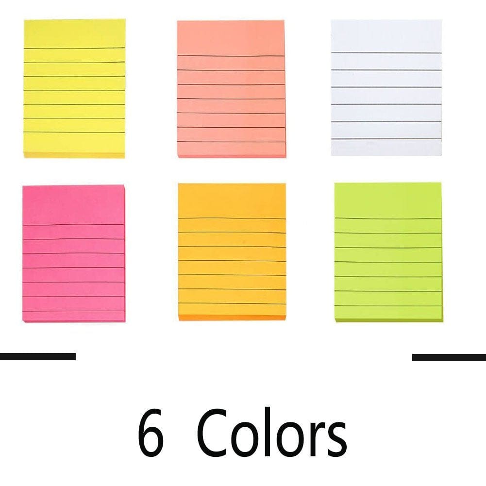 jai ambe novelties Ruled sticky notes in neon colours (Pack of 200 sheets)- 2X3
