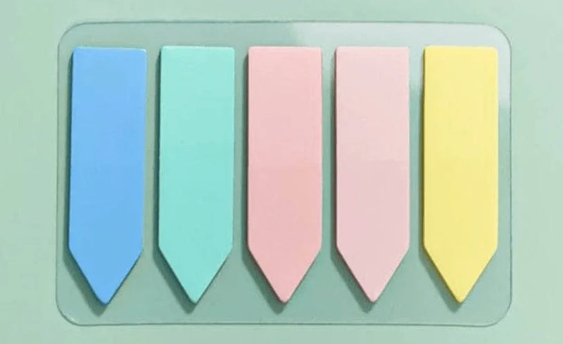 A colorful set of sticky notes, perfect for journalling, bullet journaling, and organization. The notes come in a variety of sizes and colors and feature a strong adhesive backing. They are a stylish and functional addition to any workspace or desk.