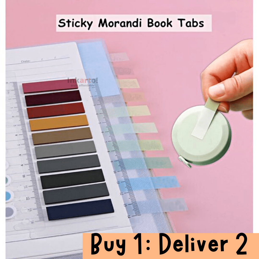 A colorful set of sticky notes, perfect for journalling, bullet journaling, and organization. The notes come in a variety of sizes and colors and feature a strong adhesive backing. They are a stylish and functional addition to any workspace or desk.