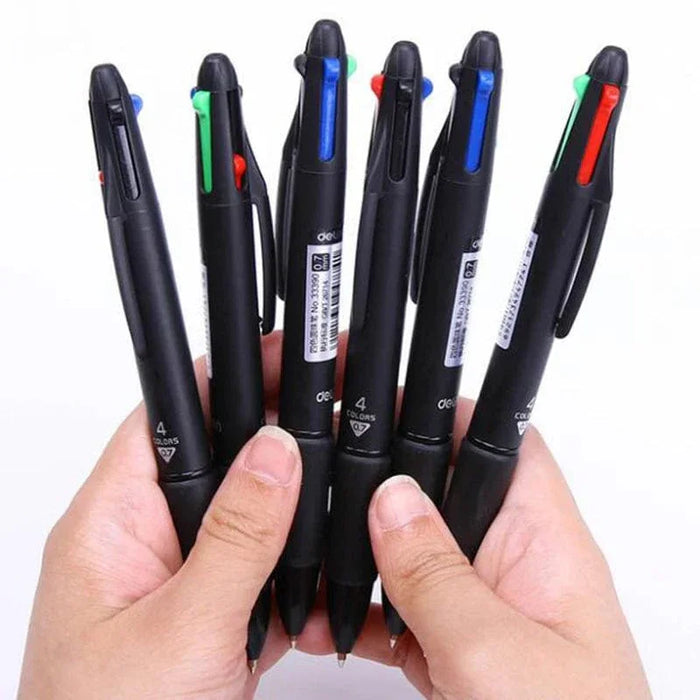 4 In 1 Effective Four-Colour  Ball-Point Pen Four-In-One Multi-Colour  Refill 0.7mm Press Office School Supplies Student Children Gift Pen