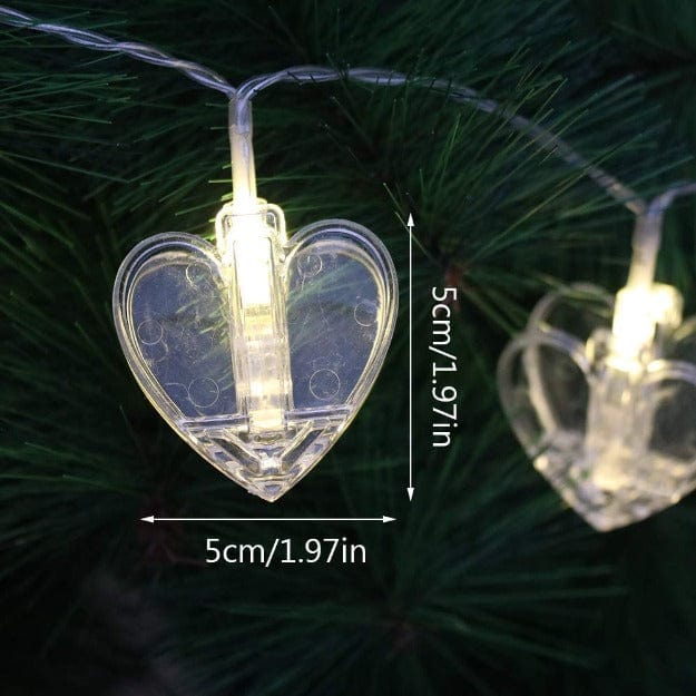Kailash Electronics Heart Photo Clip Lights - Warm White LED