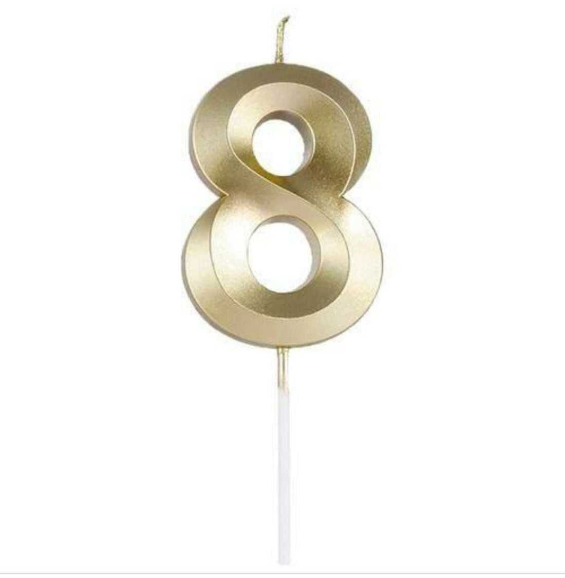 Kashvi Traders (MUMBAI) Birthday Supplies Number 8- Birthday cake topper- Golden