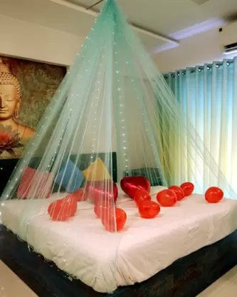 Kashvi Traders (MUMBAI) Decoration Time! Tent decoration net Light Green Bedroom decor net (Big size)