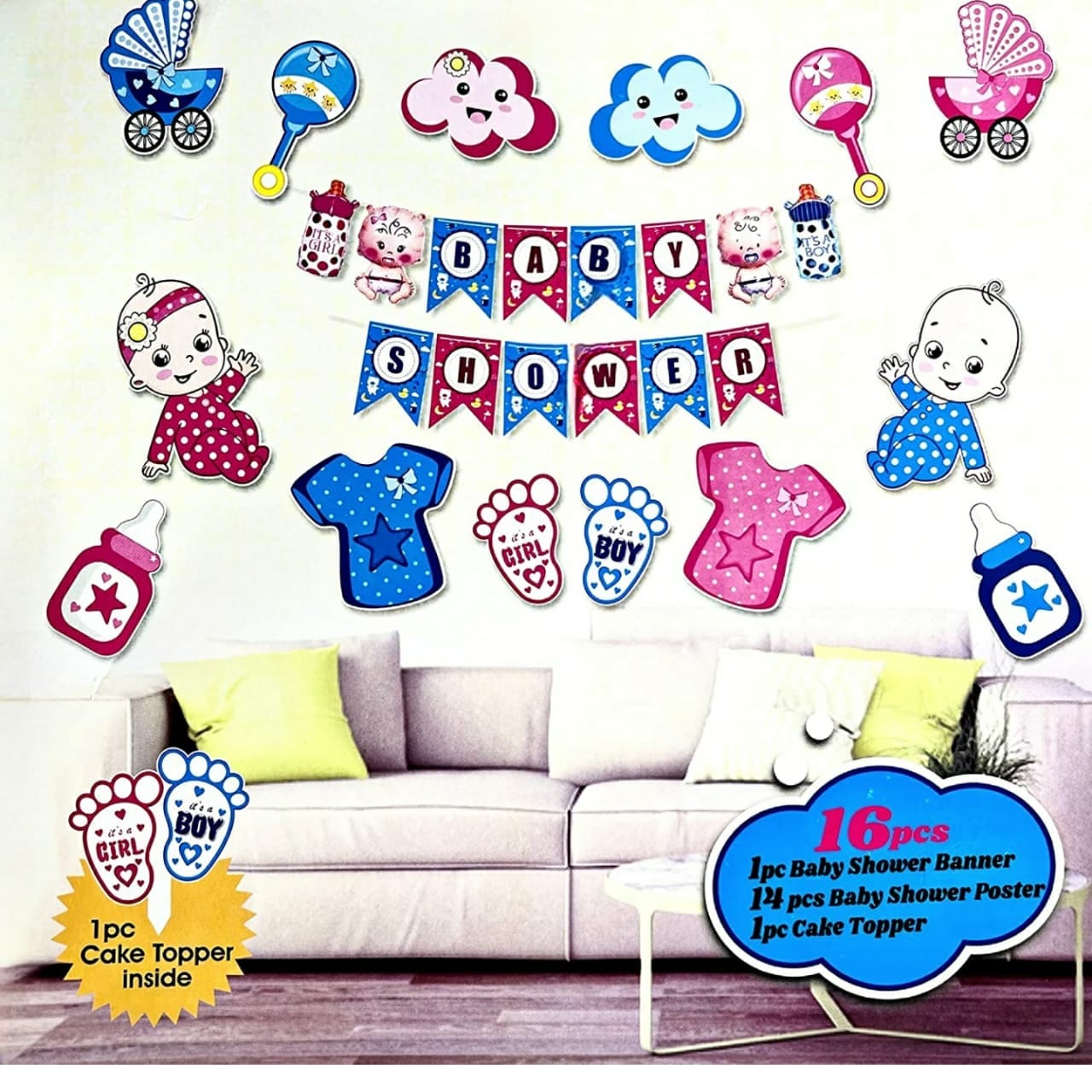 Kashvi Traders (MUMBAI) Party & Celebration Baby shower Combo 16 pcs set