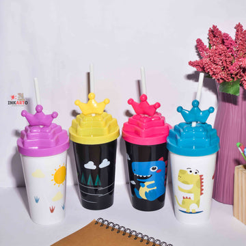 Stylish Pastel-Colored 500 mL Sipper Cup with Straw - Made in India