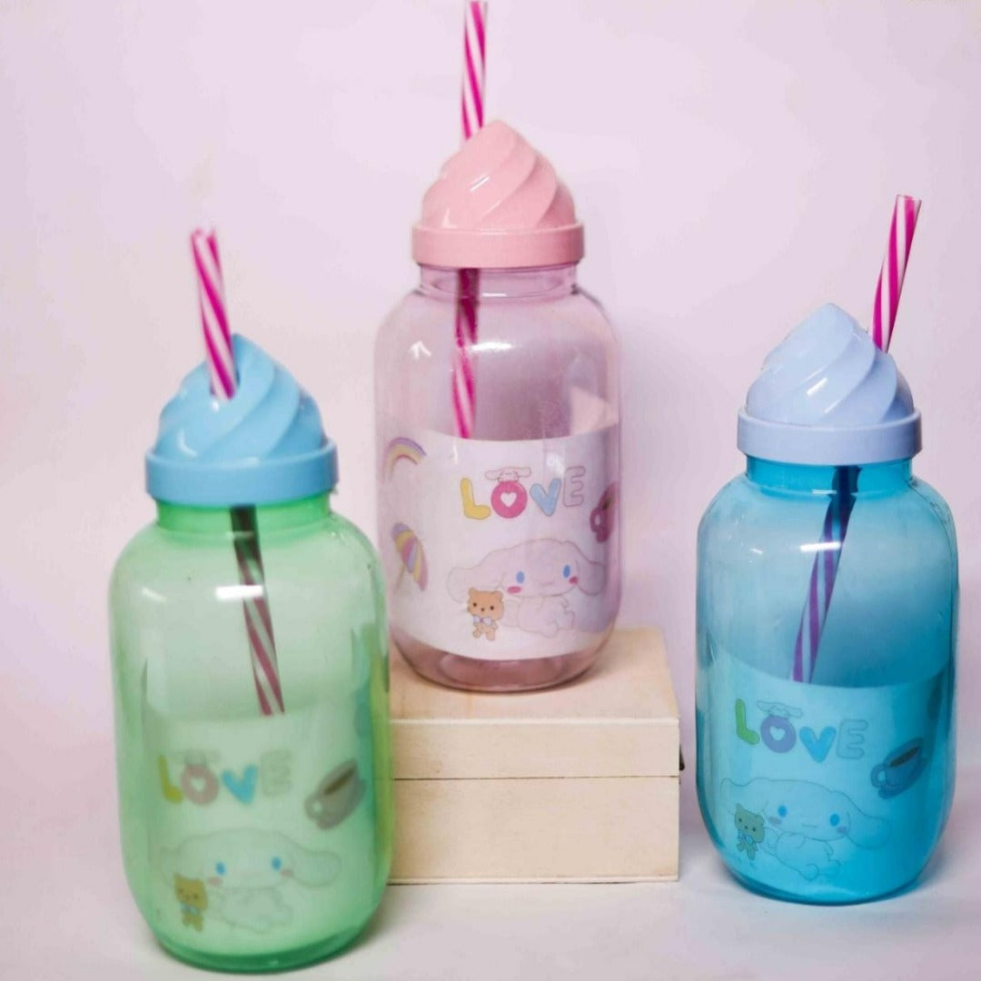 Laxmi Novelty Stylish Pastel- Sipper Cup with Straw - Made in India (REUSEABLE)- Assorted colour
