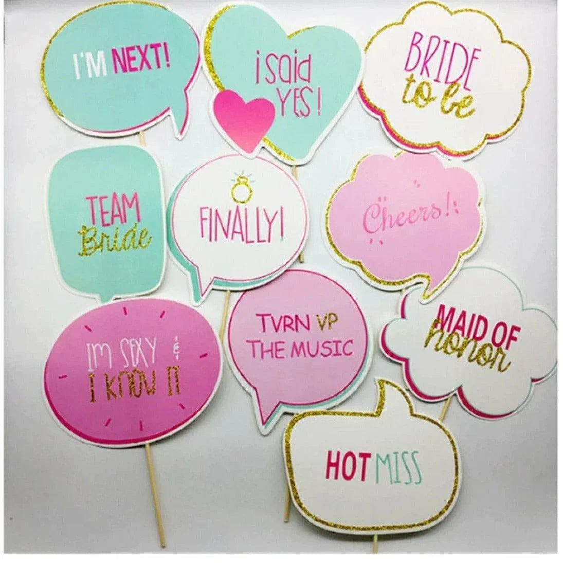 Bride To Be Selfie Props (contain 10 unitprops)