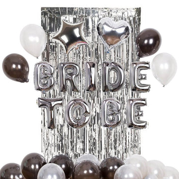 maa art & craft "BRIDE TO BE" Silver Metallic Foil Balloon Banner 16 inch for Wedding Festival Anniversary Bachelorette