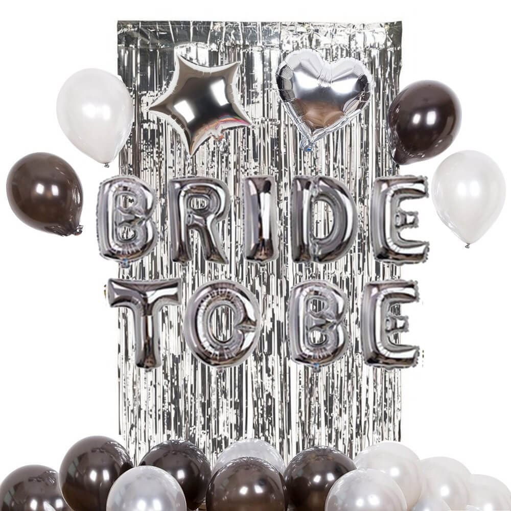 maa art & craft "BRIDE TO BE" Silver Metallic Foil Balloon Banner 16 inch for Wedding Festival Anniversary Bachelorette