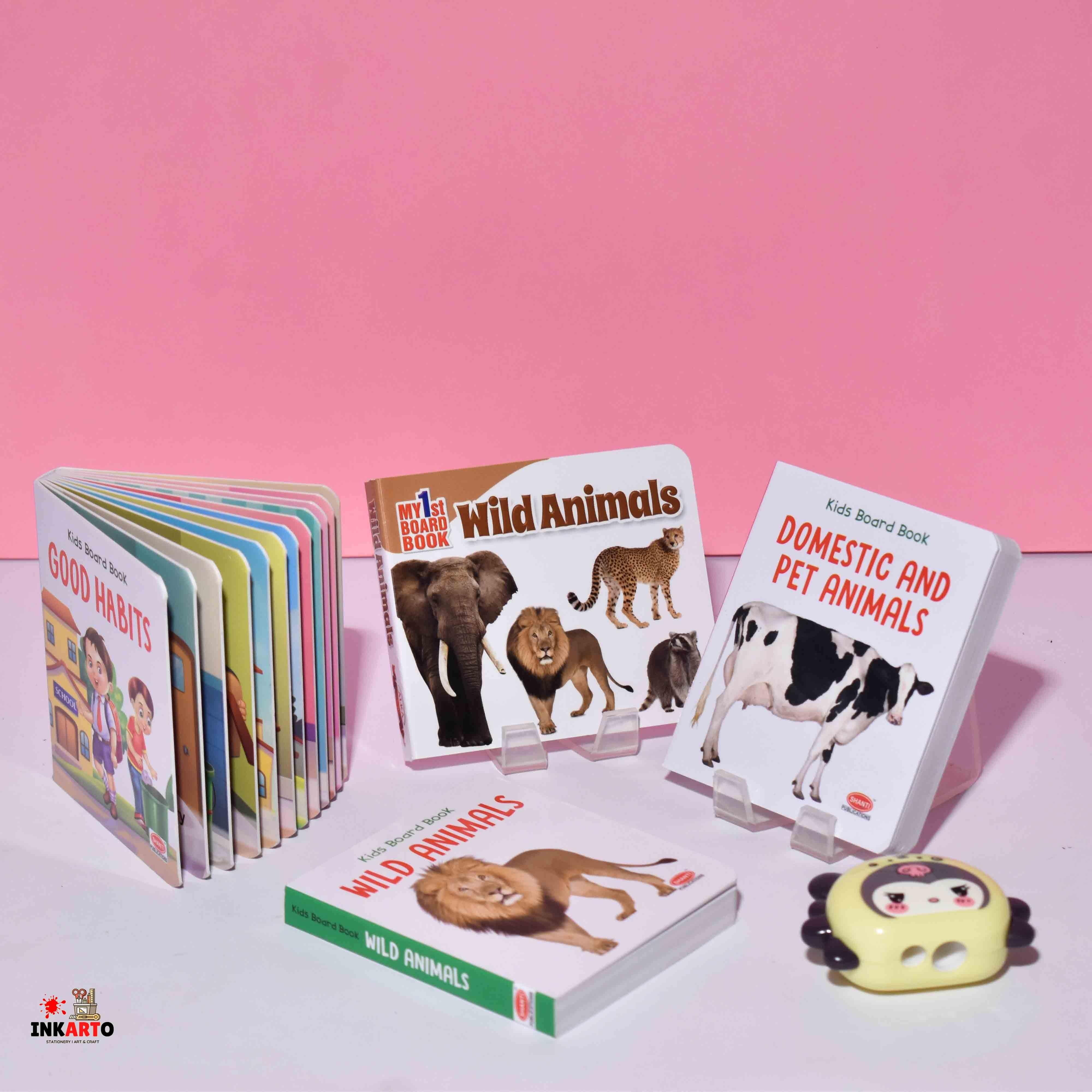 Bright and Colorful Board Books for Kids Learn About Wild animals an