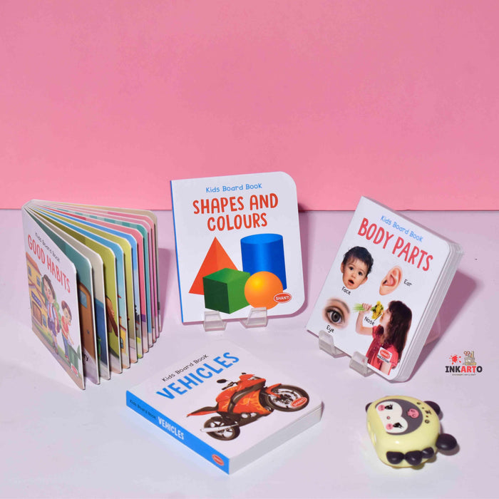 Bright and Colourful Board Books for Kids | Learn About Body parts, good habits, vehicles and shapes and colors