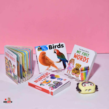 Bright and Colorful Board Books for Kids | Learn About Birds, my first words & numbers