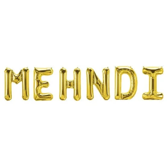 Mehndi ceremony foil balloons (16 inches Gold balloons)