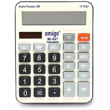 Mumbai market AMIGO Superior Electronic Two Way Power 12 Digit Dual Power Diamond Quality Product MI-847 Basic Calculator  (12 Digit)