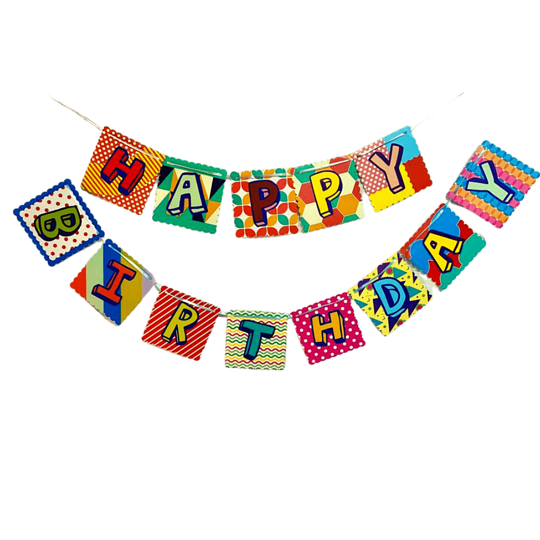 Mumbai market Party Supplies Birthday Banner - Quirky print