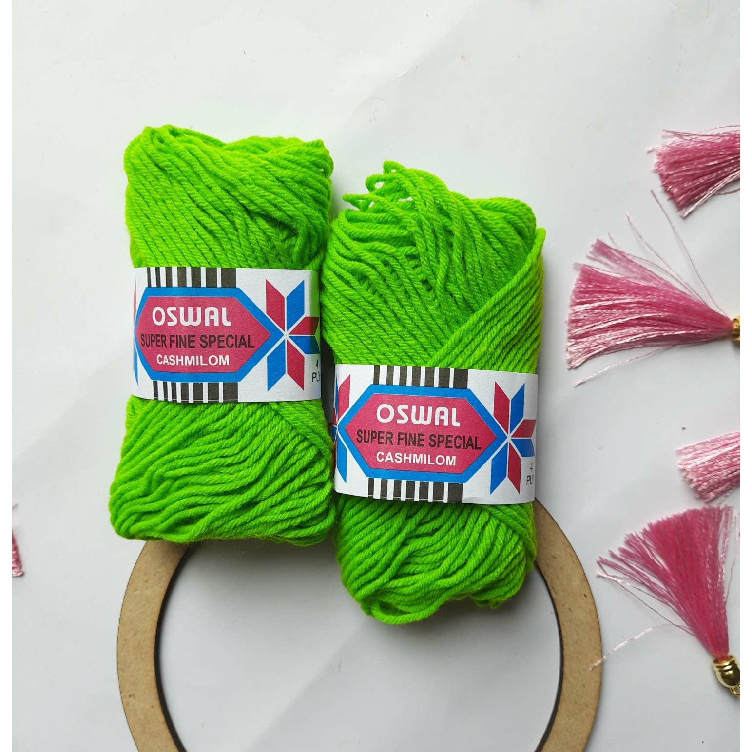 Nobel Enterprises Mumbai Hobbies & Creative Arts Woolen Thread - Grass Green (Pack of two)