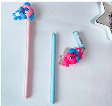 Paradise Soft Toys Pens & Pencils BTS BT21 Gel Pen (Pack of 1) with Keychain