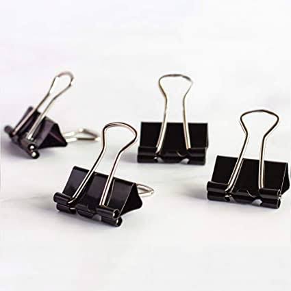 parshwa Traders Binder clips, metal bull paper clips- 51 MM (Pack of 12)