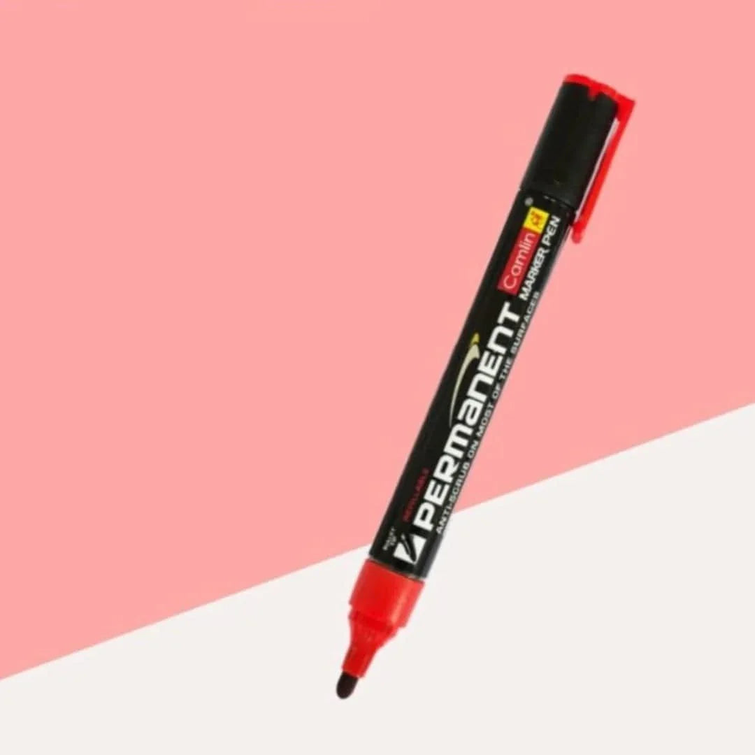 Camlin CD/DVD Permanent Red Marker with Thick Tip perfect for doodling,writing and is waterproof.