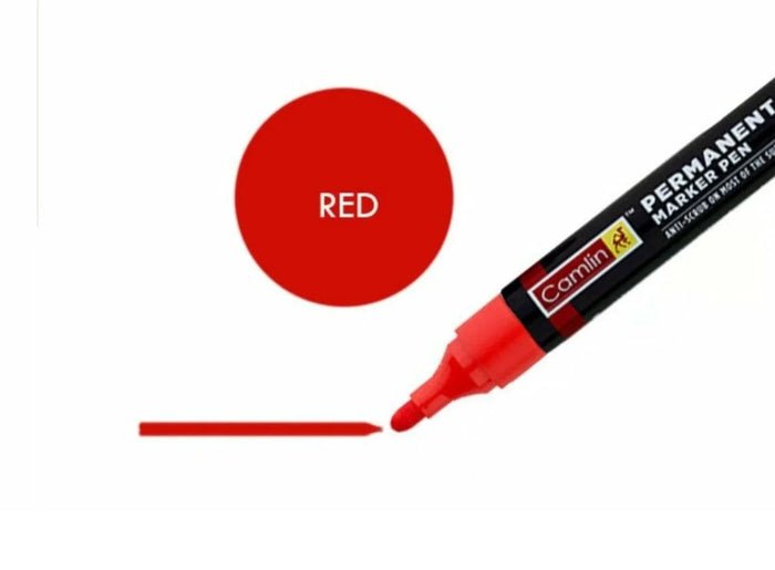 Camlin Permanent Marker - Red ( Thick Point)