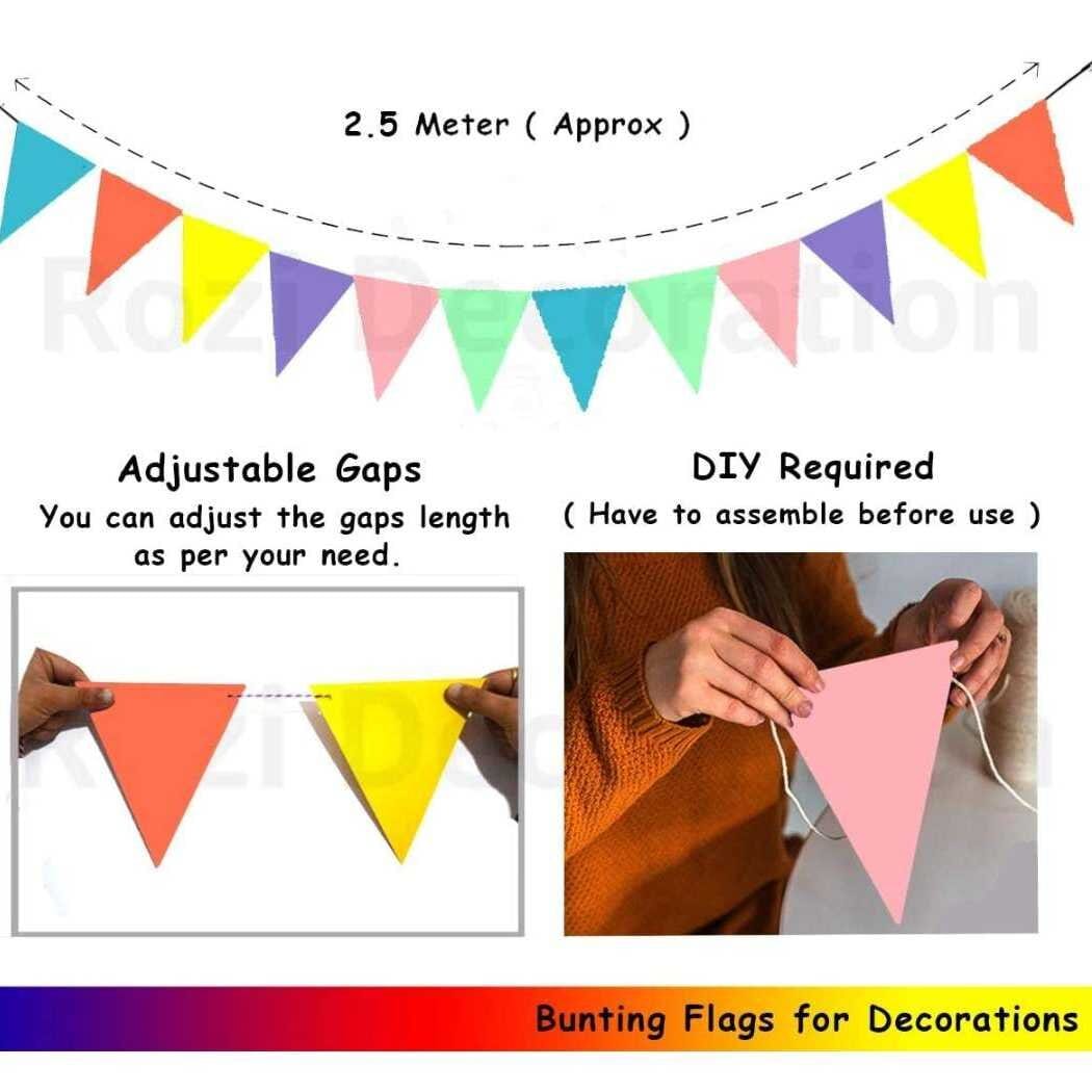 Parshwa Traders Decoration Time! Burlap Bunting banner- Pack of 250 Banners