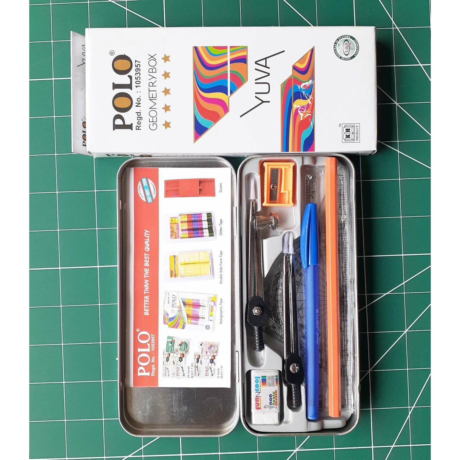 parshwa Traders geometry box with mathematical instruments-polo