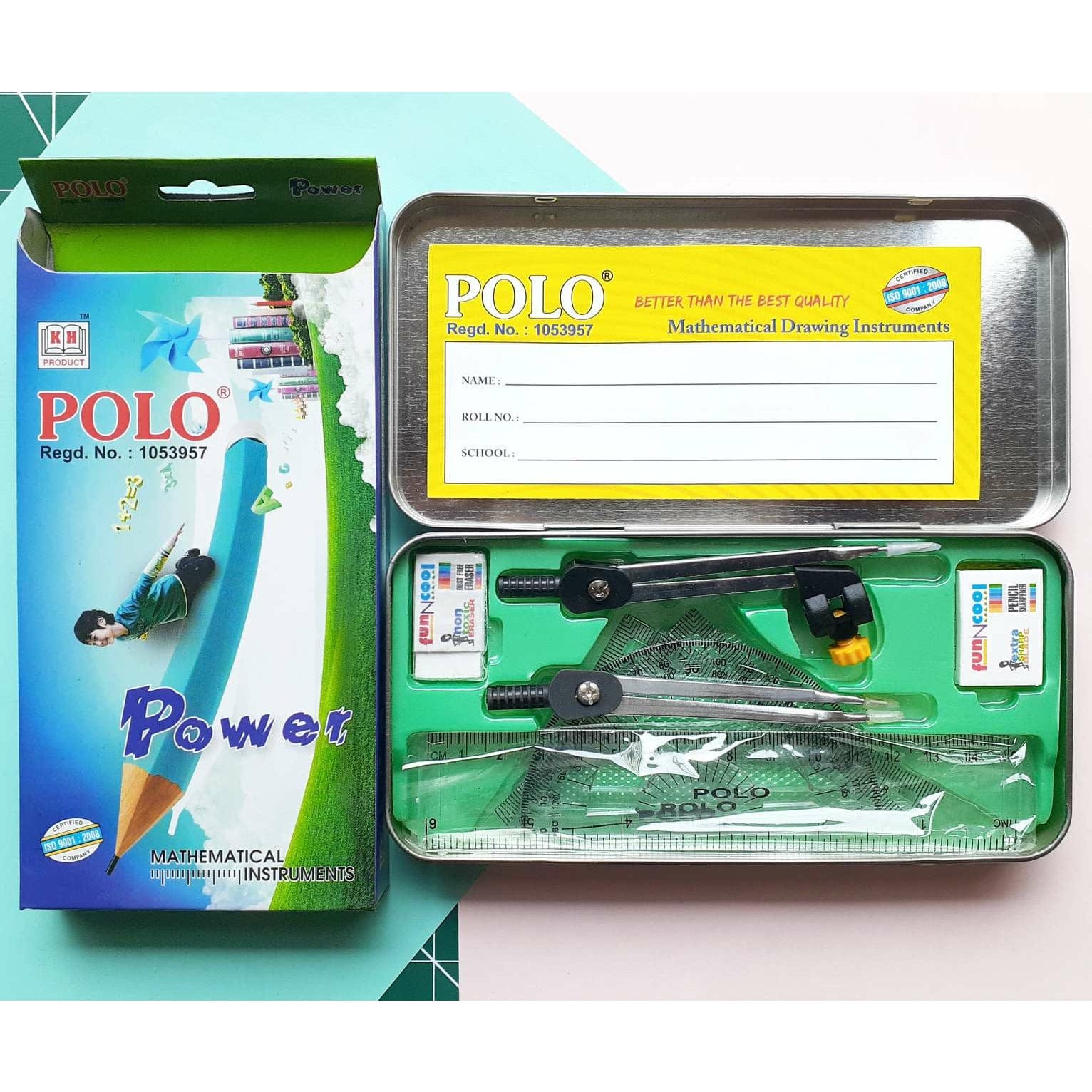 parshwa Traders geometry box with mathematical instruments-polo power