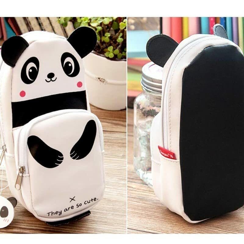 Puneet Gifts Pencil pouch Panda-Themed A5 Size Transparent Silicone Pouch - Perfect for School or Office Supplies