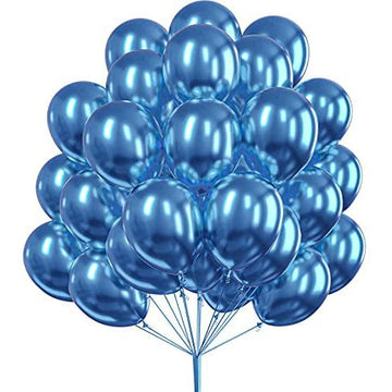 Raj Trading Mumbai Decoration Supplies Navy Blue metallic balloon's (pack of 25)