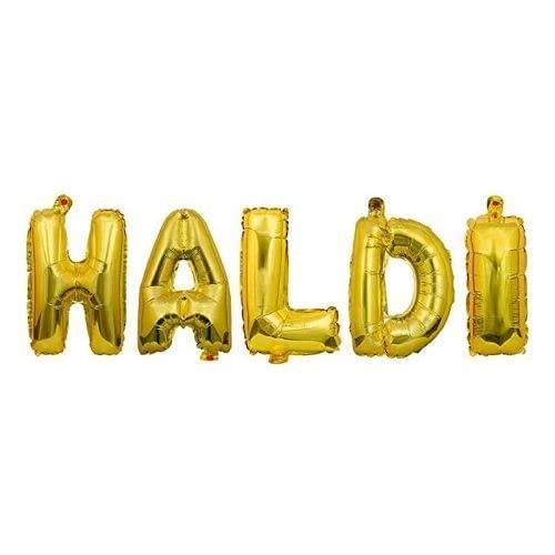 Haldi ceremony foil balloons (16 inches Gold balloons)