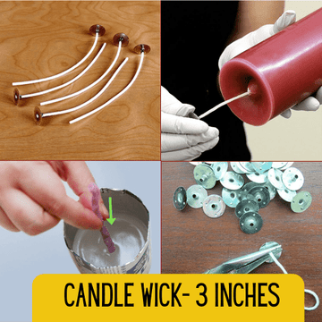 Ravrai Craft Cotton Candle Wick Wax Coated pre Tabbed DIY Candle Making Wicks (3 inches)- Pack of 15 Pieces