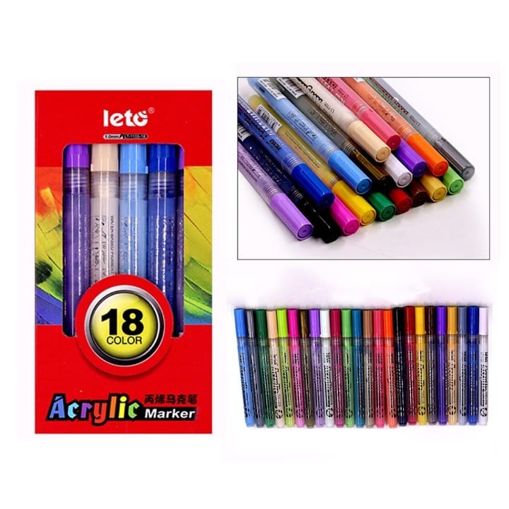 Ravrai Craft - Mumbai Branch Acrylic Marker 18Pcs Lt1105-18