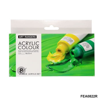 Art Ranger Acrylic Colour Regular Set of 8x22Ml Raw 1288 Fea0822-R