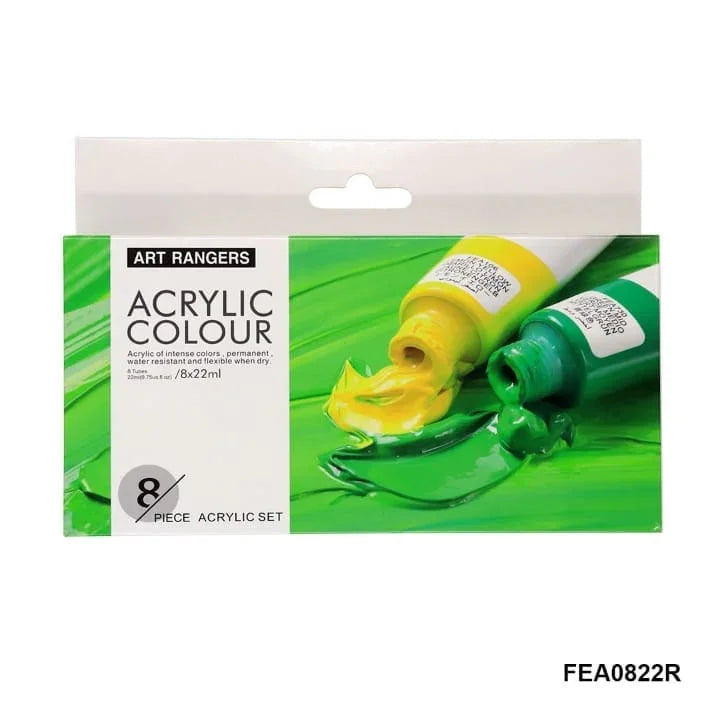 Ravrai Craft - Mumbai Branch Art Ranger Acrylic Colour Regular Set of 8x22Ml Raw 1288 Fea0822-R