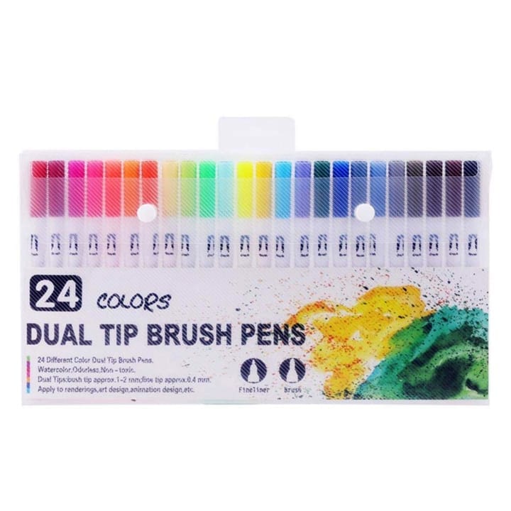 Ravrai Craft - Mumbai Branch Dual Tip Brush Pen 24Pcs Ppsw-24