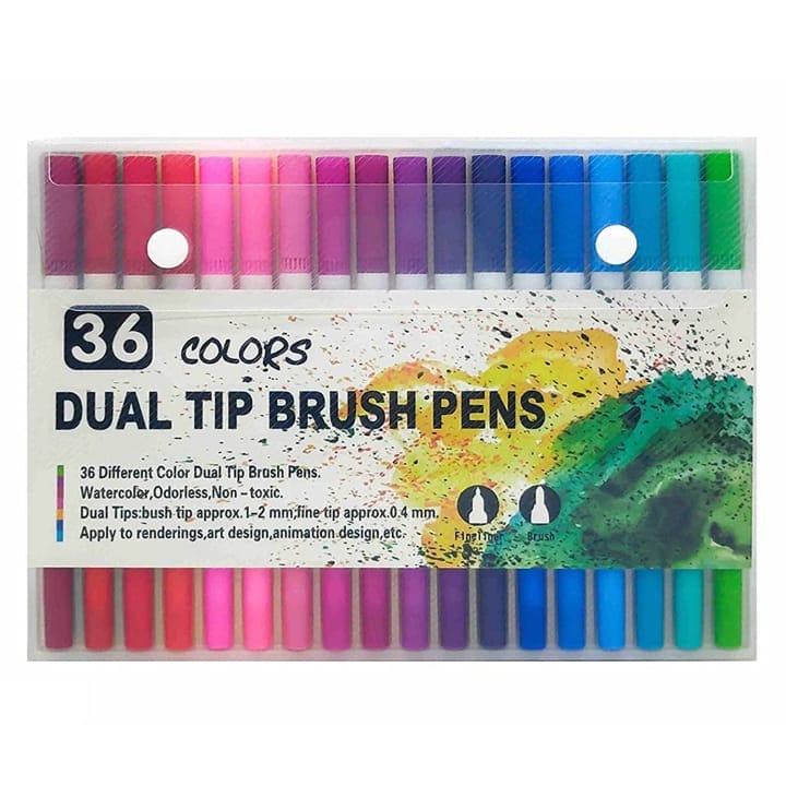 Ravrai Craft - Mumbai Branch Dual Tip Brush Pen 36Pcs Ppsw-36