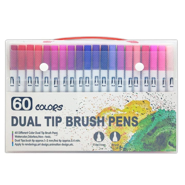 Ravrai Craft - Mumbai Branch Dual Tip Brush Pen 60Pcs Ppsw-60