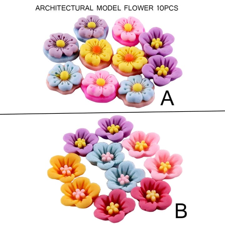 Ravrai Craft - Mumbai Branch Miniatures Architectural Miniature Model Flowers Pack of 10 Pcs Rawmi-110