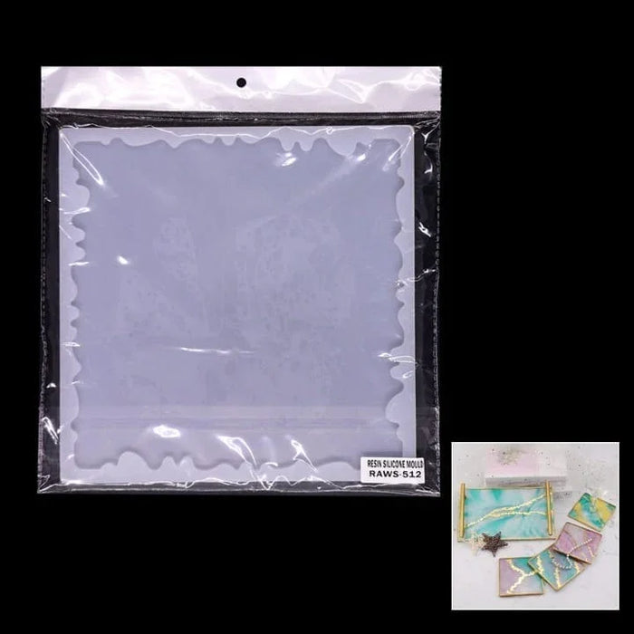 Resin Silicone Mould 8 inch Square Agate Tray Raws-512
