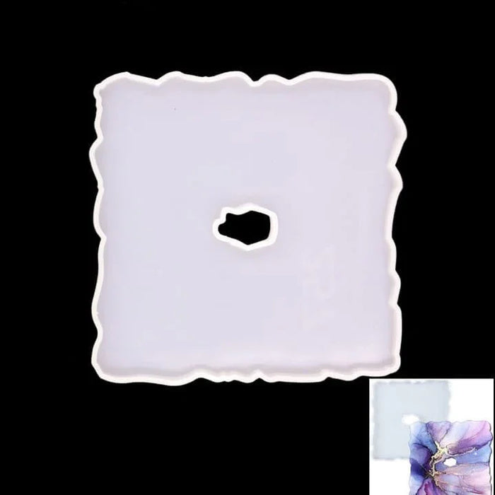 Resin Silicone Mould Square Shape with Design Raws-111