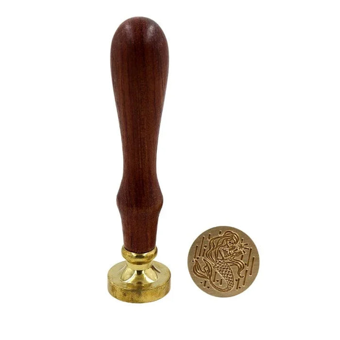 Wooden Handle Quality Brass Sealing Wax Mermaid Stamps Hy03