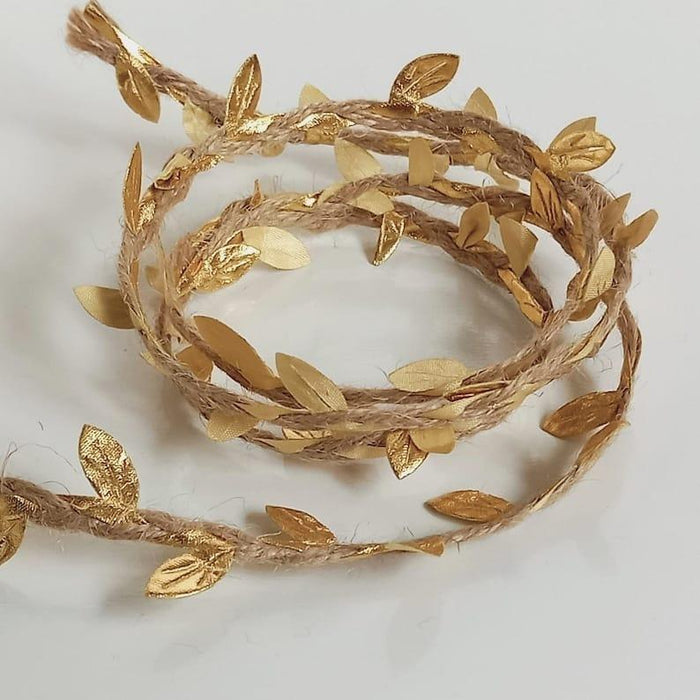 Gold Leaf Decorative Jute Rope l Pack of 1 contains 5 M l