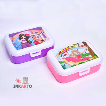 Cute Cartoon design Printed Tiffin Box (Princess Theme) (Contain 1 Unit)