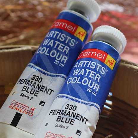 s r camel Art & Craft Paint 330 Permanent Blue Artist Water Colour 20ml