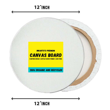 Snoogg Art & Craft Canvas, Sketch books and Everything! Round Stretched Canvas 12 inch white