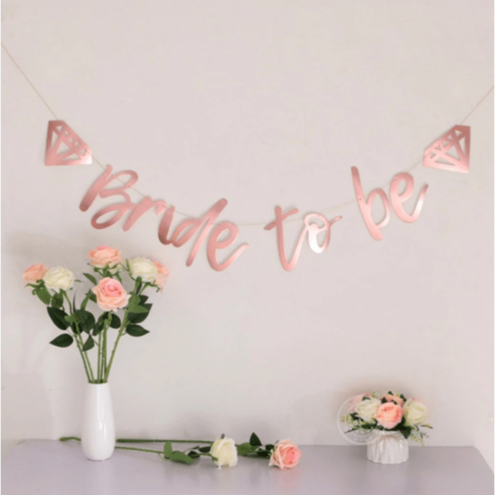 varsha toys Bride-to-be Rose Gold Banner