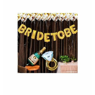 varsha toys Decoration Supplies Bachlorette Bride to Be Foil Balloons(Golden)